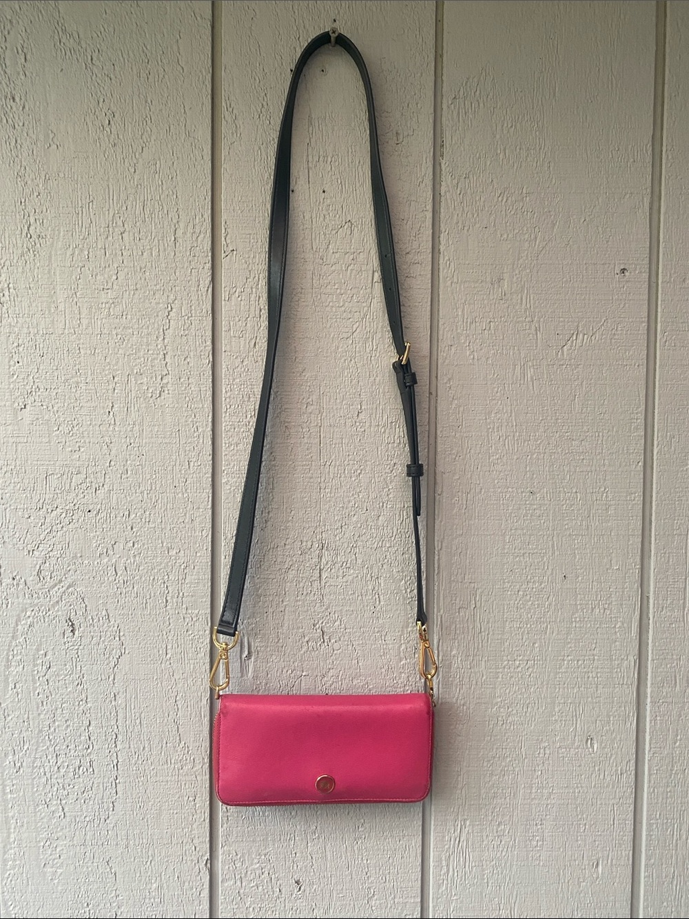 Loewe Pink Crossbody Wallet with crossbody potential.